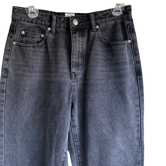 Princess Polly Black High Waist Straight Leg Denim Jeans Size 6 - Picture 7 of 11